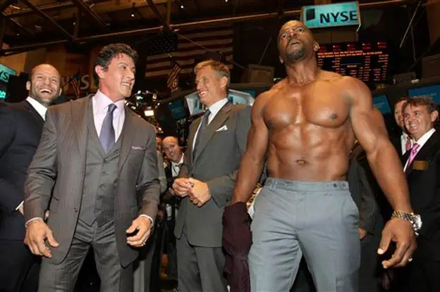 Terry Crews shows off his physique to pasty traders